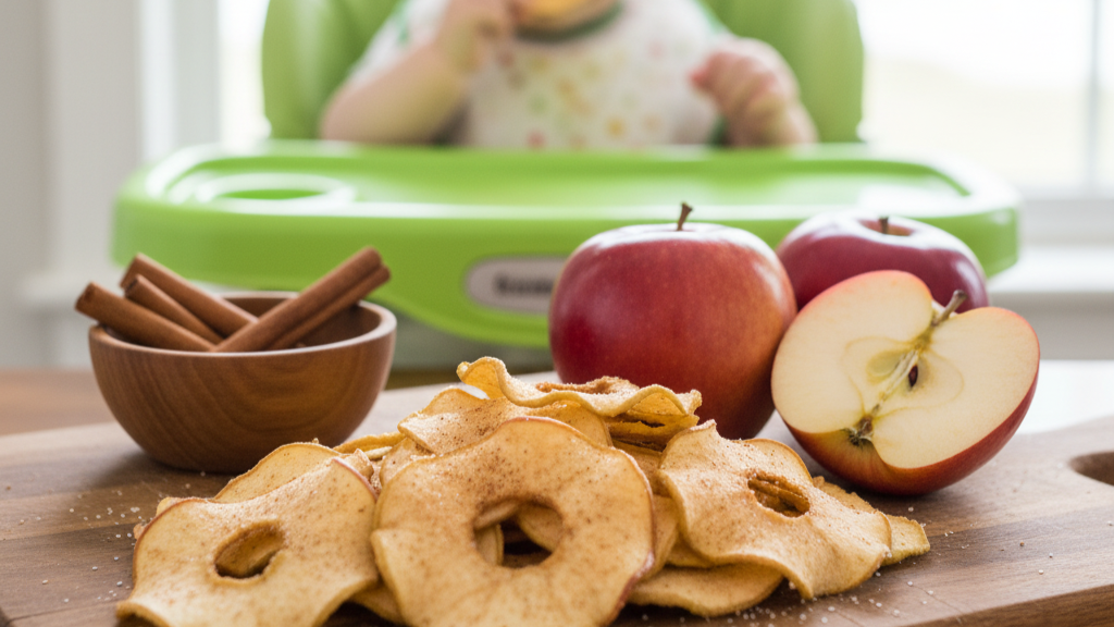 ¡Chips de manzana caseros! El snack saludable y crujiente para tu bebé