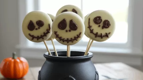 Piruletas de Jack Skellington para Halloween